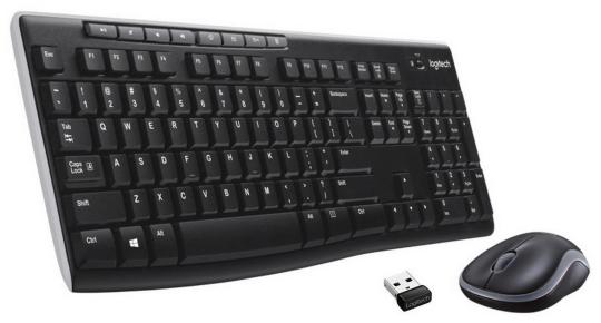 Комплект клавиатура+мышь Logitech MK270 беспроводной, USB, 1000 DPI, чёрный
