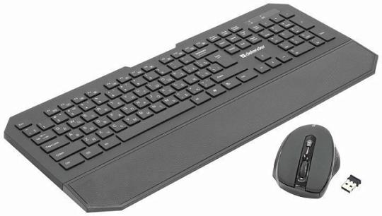 Комплект клавиатура+мышь Defender Berkeley C-925 беспроводной, USB, 1600 DPI, чёрный