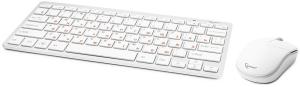 Комплект клавиатура+мышь Gembird KBS-7001-RU беспроводной, USB, 1600 DPI, белый