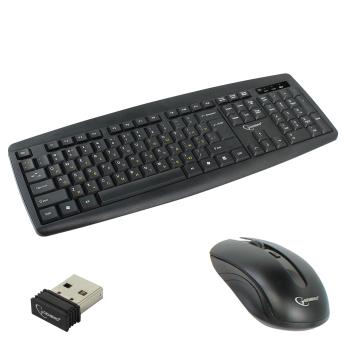 Комплект клавиатура+мышь Gembird KBS-8000 беспроводной, USB, 1600 DPI, чёрный