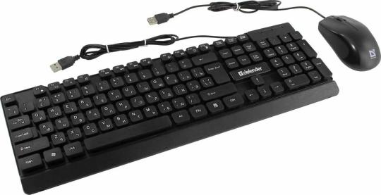 Комплект клавиатура+мышь Defender York C-777 проводной, USB, 1000 DPI, чёрный
