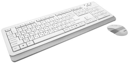 Комплект клавиатура+мышь A4Tech FStyler FG1010 беспроводной, USB, 2000 DPI, белый/серый