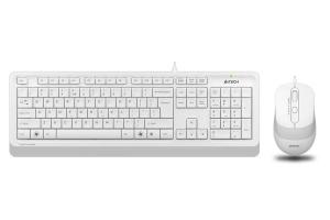 Комплект клавиатура+мышь A4Tech FStyler F1010 проводной, USB, 1600 DPI, белый/серый