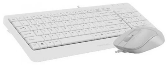 Комплект клавиатура+мышь A4Tech FStyler F1512 проводной, USB, 1200 DPI, белый