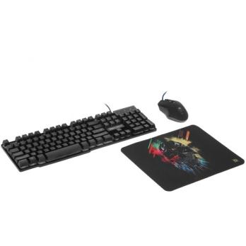 Комплект клавиатура+мышь Defender Singularity MKP-118 проводной, USB, 3200 DPI, чёрный