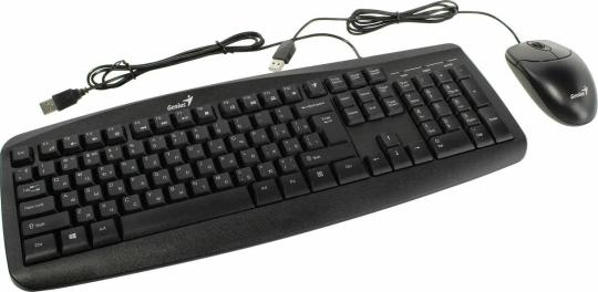 Комплект клавиатура+мышь Genius Smart KM-200 проводной, USB, 1000 DPI, чёрный