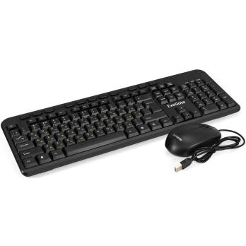 Комплект клавиатура+мышь ExeGate MK150 проводной, USB, 1200 DPI, чёрный