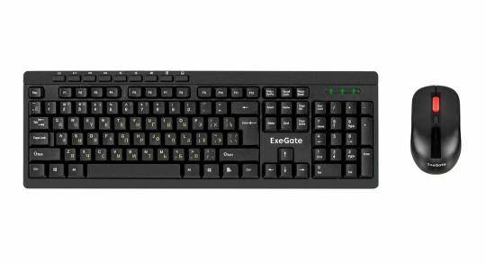 Комплект клавиатура+мышь ExeGate Professional Standard Combo MK260 беспроводной, USB, 1200 DPI, чёрный