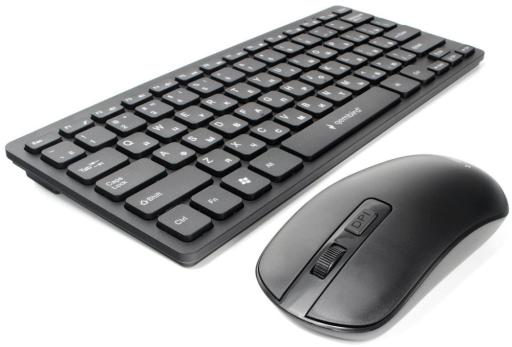 Комплект клавиатура+мышь Gembird KBS-9100 беспроводной, USB, 1600 DPI, чёрный