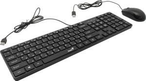 Комплект клавиатура+мышь Genius SlimStar C126 проводной, USB, 1000 DPI, чёрный