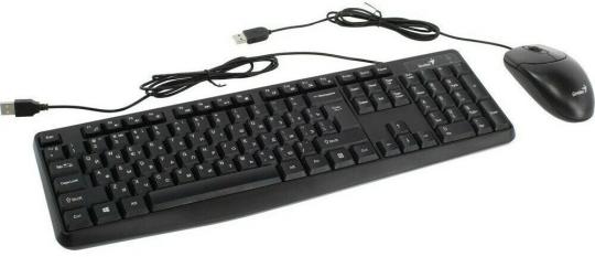 Комплект клавиатура+мышь Genius KM-170 проводной, USB, 1000 DPI, чёрный