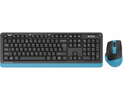 Комплект клавиатура+мышь A4Tech FStyler FG1035 беспроводной, USB, 2000 DPI, чёрный/синий