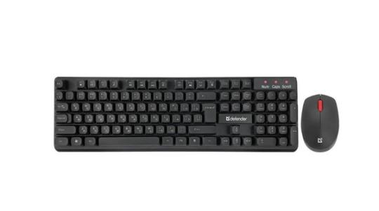 Комплект клавиатура+мышь Defender Milan C-992 беспроводной, USB, 1000 DPI, чёрный
