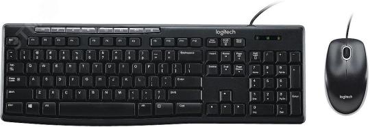 Комплект клавиатура+мышь Logitech Desktop MK200 проводной, USB, 1000 DPI, чёрный