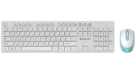 Комплект клавиатура+мышь Defender Auckland C-987 беспроводной, USB, 1600 DPI, белый