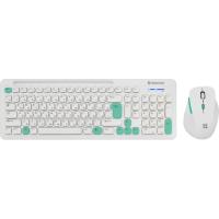 Комплект клавиатура+мышь Defender Cerrato C-978 беспроводной, USB, 1600 DPI, белый/голубой