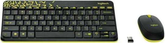 Комплект клавиатура+мышь Logitech MK240 Nano беспроводной, USB, 1000 DPI, чёрный