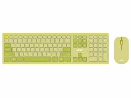 Комплект клавиатура + мышь Acer OCC205 беспроводной USB, 1200 dpi, зеленый/желтый