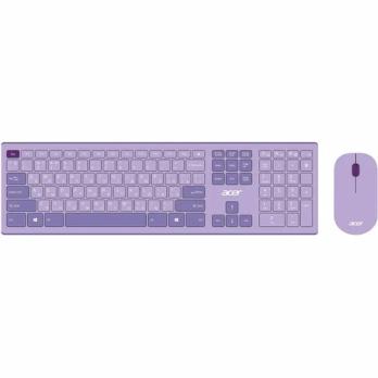 Комплект клавиатура + мышь Acer OCC205 беспроводной USB, 1200 dpi, фиолетовый