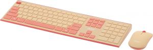 Комплект клавиатура + мышь Acer OCC205 беспроводной USB, 1200 dpi, розовый/бежевый