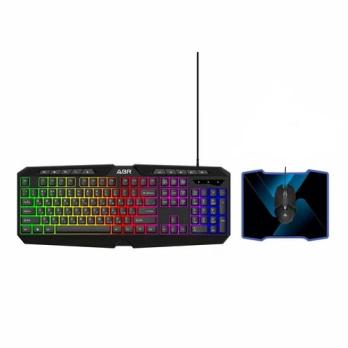Игровой комплект из проводной клавиатуры, мыши, коврика для мыши и наушников ABR KM707+M01D10