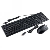 Комплект клавиатура+мышь Gembird KBS-9050L проводной, USB, 1000 DPI, чёрный