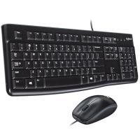 Комплект клавиатура+мышь Logitech MK120 проводной, USB, 1000 DPI, чёрный (неоригинальная гравировка)