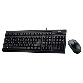 Комплект клавиатура+мышь Genius KM-123 проводной, USB, 1200 DPI, черный