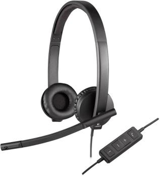 Гарнитура Logitech USB Headset H570e Stereo чёрный, проводная, USB