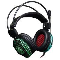 Гарнитура Oklick HS-L500G зелёный/чёрный, проводная, USB/3.5 мм