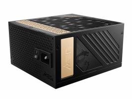 Блок питания MSI MEG Ai1300P (306-7ZP4A11-CE0), 1300Вт, 80 PLUS Platinum, 120мм, модульный, черный/золотой