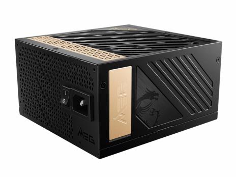 Блок питания MSI MEG Ai1300P (306-7ZP4A11-CE0), 1300Вт, 80 PLUS Platinum, 120мм, модульный, черный/золотой