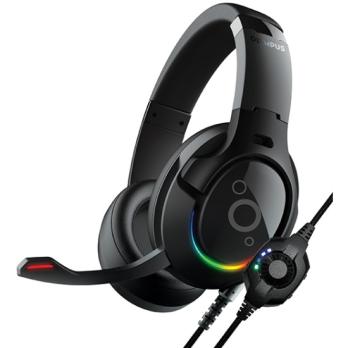 Гарнитура QUMO Olympus чёрный, проводная, USB, подсветка