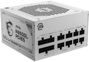 Блок питания MSI MAG A850GL PCIE5 WHITE, 850W, 80 PLUS Gold, полностью модульный, ATX 3.0, PCIE5, RTL белый