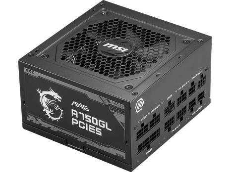 Блок питания MSI ATX 750W MAG A750GL PCIE5 Gen.5 80 PLUS gold (20+4pin) APFC 120мм fan 8xSATA Cab Manag RTL