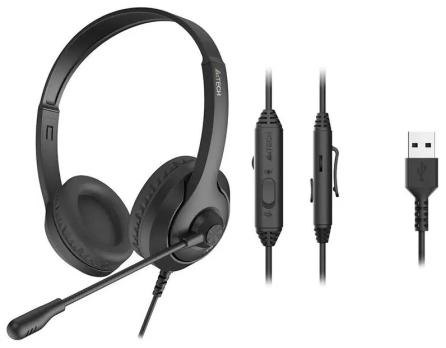 Гарнитура A4Tech Fstyler FH100U чёрный, проводная