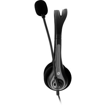Гарнитура Oklick HS-M300 чёрный/серый, проводная, USB