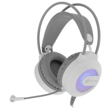 Гарнитура Oklick HS-L300G белый, проводная, 3.5 мм, подсветка