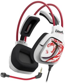 Гарнитура Bloody G575 Naraka белый/красный, проводная, подсветка