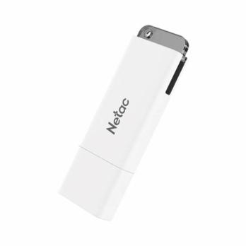 Флешка USB Netac U185 (NT03U185N-016G-20WH), 16Gb, USB 2.0, R/W 25/10, белый/серый
