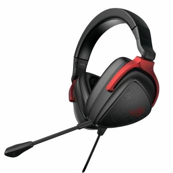 Гарнитура ASUS ROG Delta S Core чёрный-красный, проводная, 3.5 мм, съёмный микрофон, совместимость с PlayStation, Xbox
