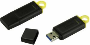 Флешка USB Kingston DataTraveler Exodia (DTX/128GB), 128Gb, USB 3.2 Gen 1, R/W 200/60, черный/желтый