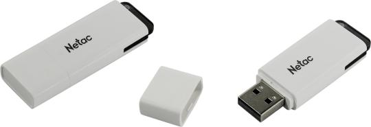 Флешка USB Netac U185 128Gb NT03U185N-128G-20WH, USB 2.0, с колпачком, пластиковая белая