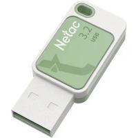 Флешка USB Netac UA31 (NT03UA31N-128G-32GN), 128Gb, USB 3.2, R/W 110/45, зеленый/белый