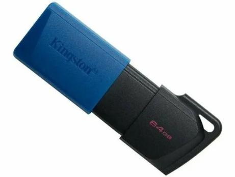 Флешка USB Kingston DataTraveler Exodia M (DTXM/64Gb), 64Gb, USB 3.0, R/W 70/45, черный/синий