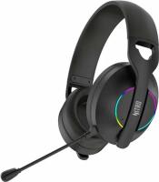 Гарнитура Acer OHR400 чёрный, беспроводная + проводная, USB/mini jack 3.5 мм, до 45 ч, подсветка