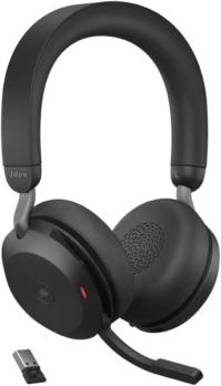 Гарнитура Jabra Evolve2 75 чёрный, беспроводная + проводная, Bluetooth, до 24 ч