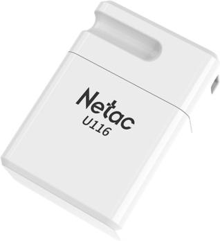 Флешка USB Netac U116 mini (NT03U116N-128G-32WH), 128Gb, USB 3.2, R/W 90/30, белый