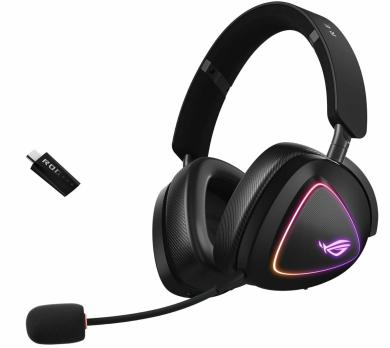 Гарнитура ASUS ROG Delta II чёрный, беспроводная + проводная, Bluetooth, подсветка