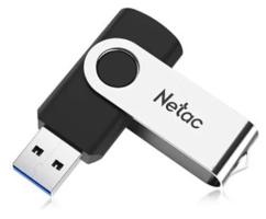 Флешка USB Netac U505 (NT03U505N-032G-32BK), 32Gb, USB 3.0, R/W 110/45, черный/серебристый